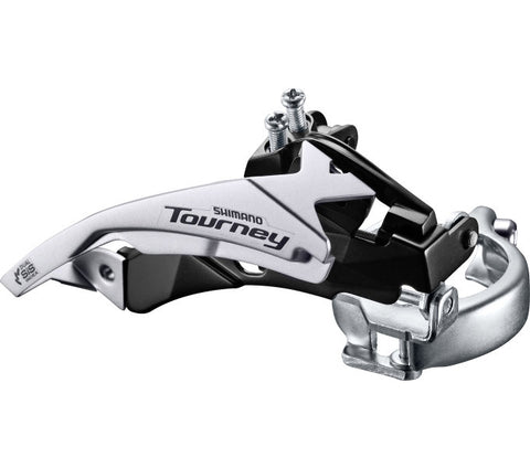 Dérailleur avant 3x6 7 vitesses Shimano Tourney FD-TY510 top swing dual pull - collier bas - 42T (66-69°)