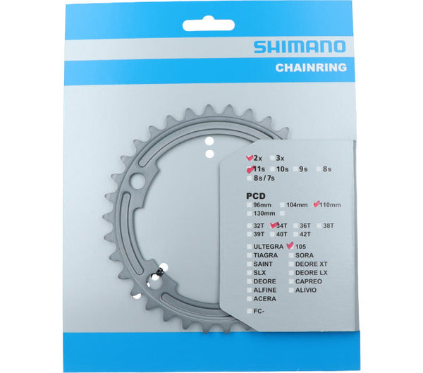 Kettingblad 34T Shimano 105 FC-R7000 - zilver