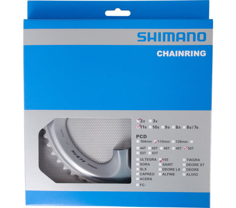 Kettingblad 50T Shimano 105 FC-R7000 - zilver