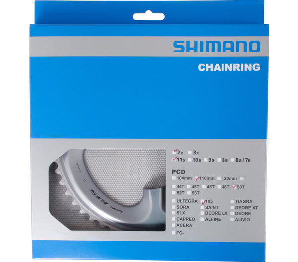 Plateau 50T Shimano 105 FC-R7000 - argent