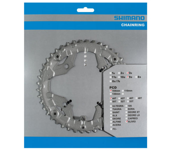 Plateau 44T Shimano Alivio FC-T4060 9 vitesses - argent