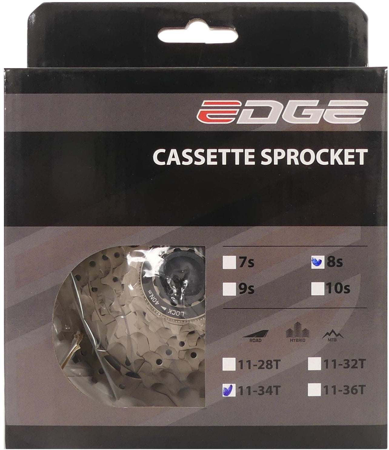 Cassette 8 speed Edge CS-M5008 11-34T - zilver