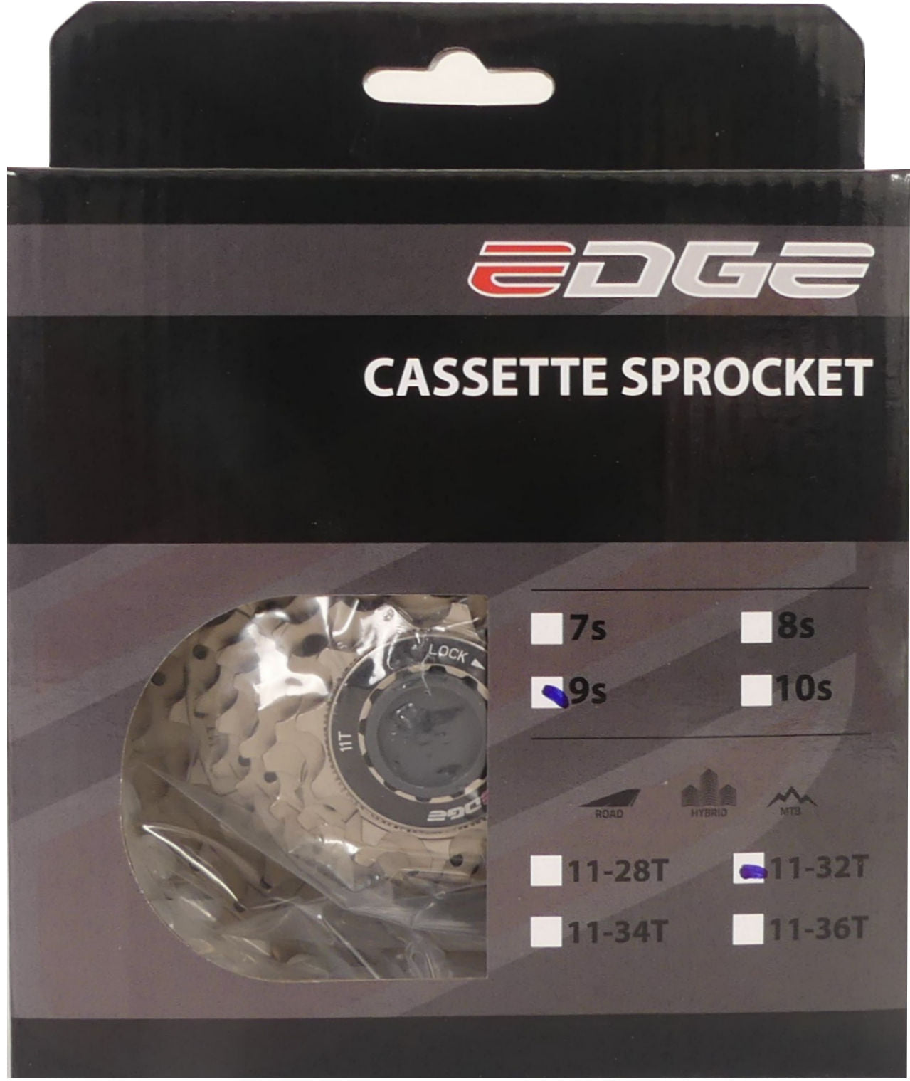 Cassette 9 speed Edge CS-M5009 11-32T - zilver