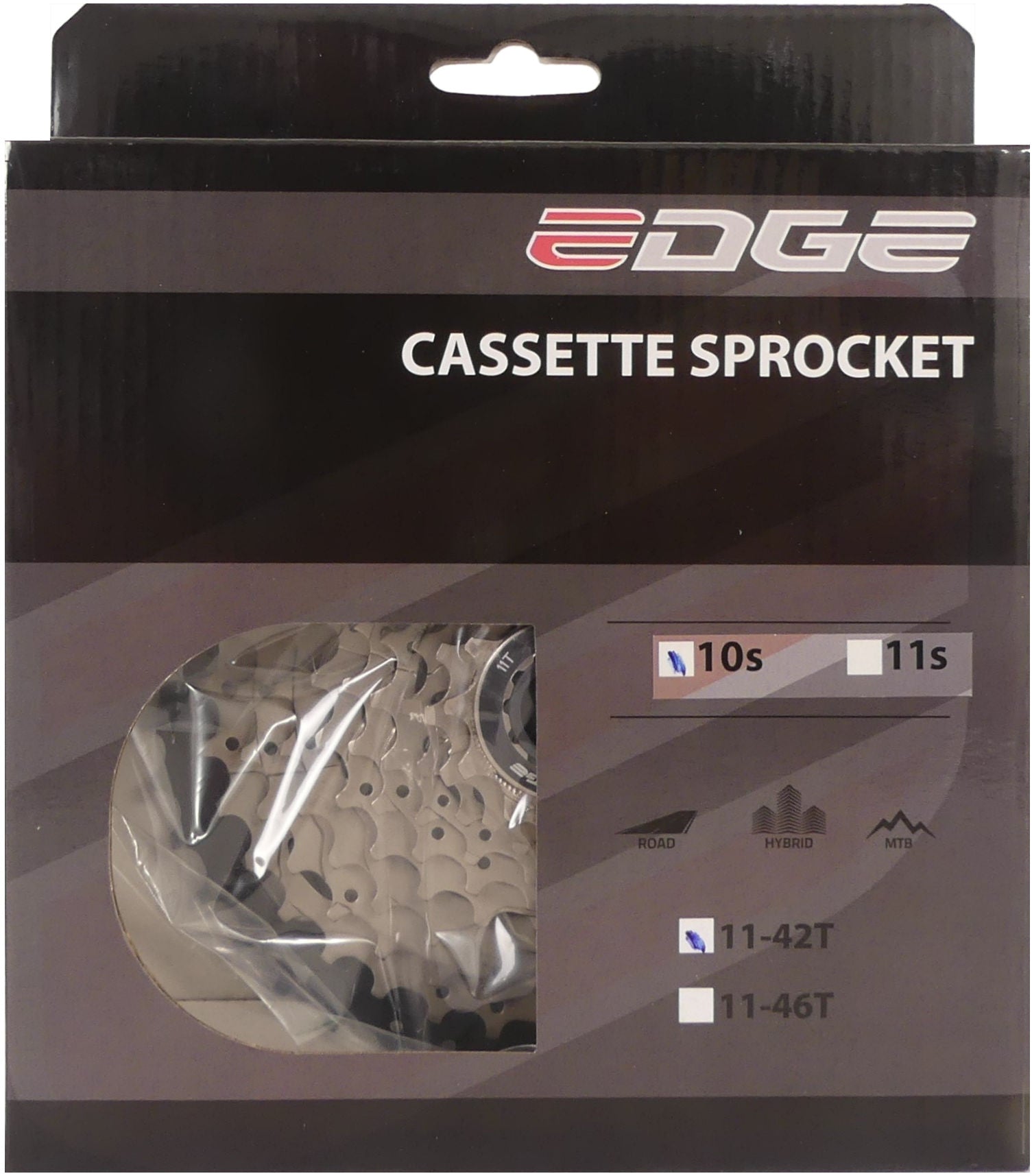 Cassette 10 speed Edge CS-M6010 11-42T - zilver zwart