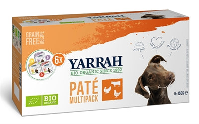 Yarrah dog organic multipack pate kalkoen kip rund