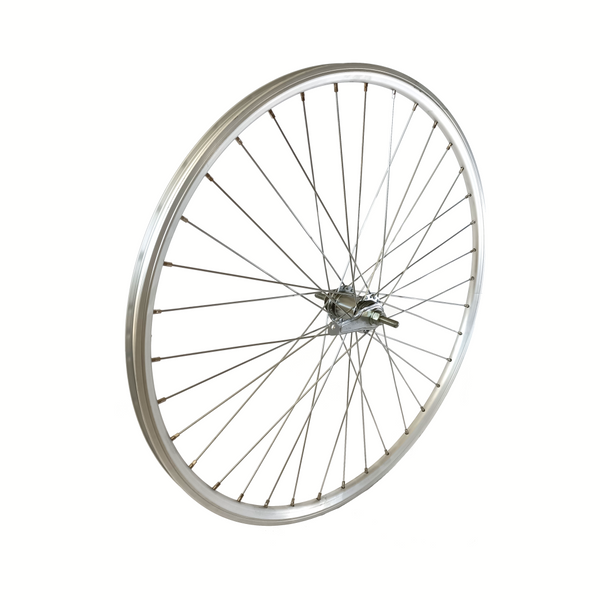 Achterwiel 28x1 5 8x1 3 8 hoge aluminium velg zilver Shimano remnaaf