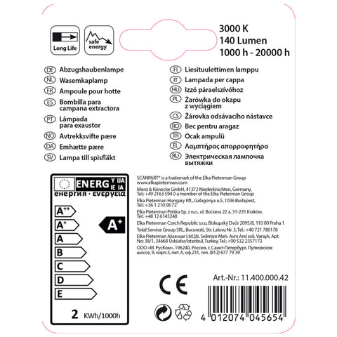 Scanpart Scanpart Afzuigkaplamp E14 20w Led T26