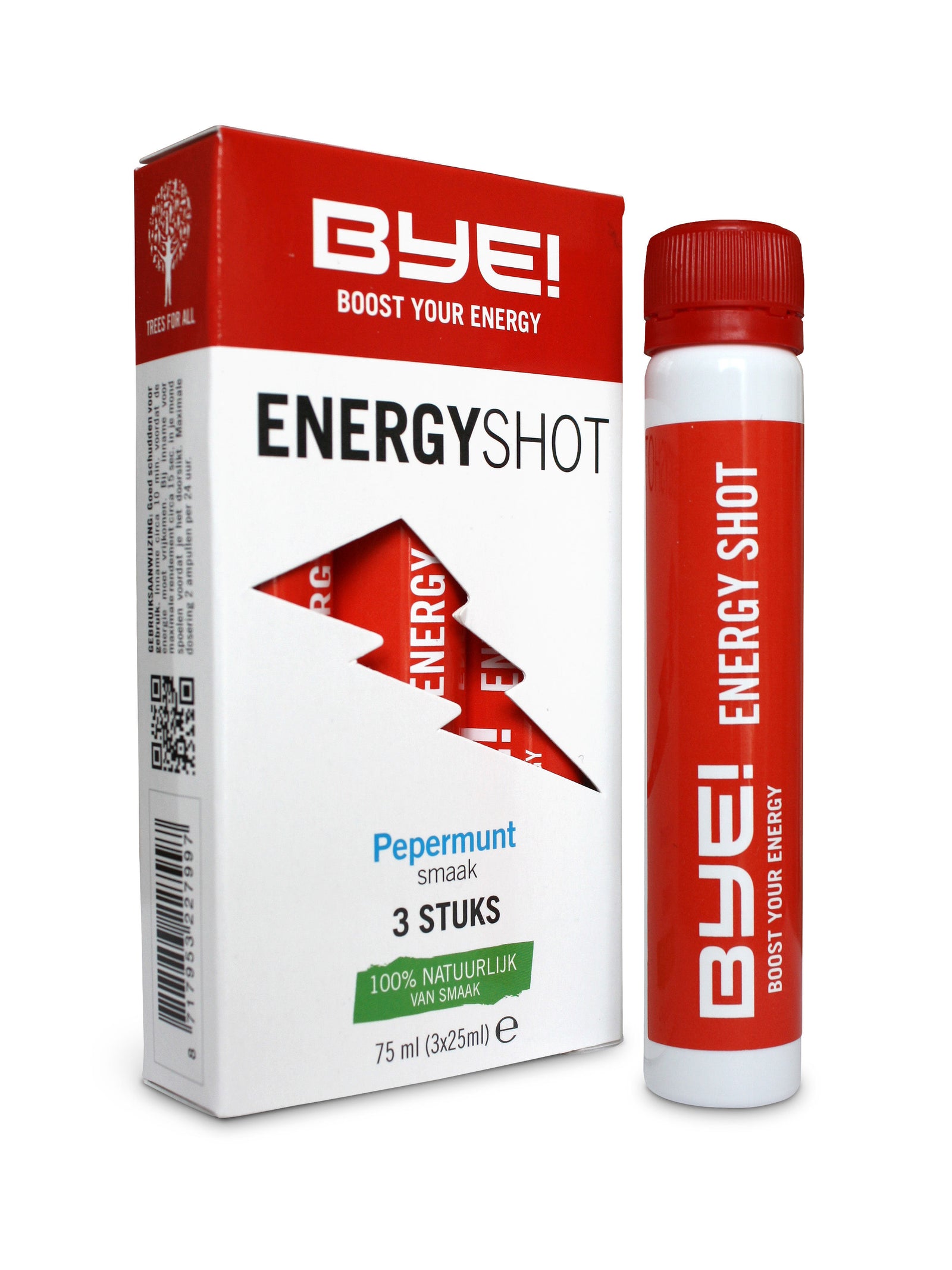 BYE! Energyshot pepermuntsmaak (3 ampullen)