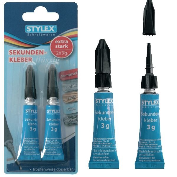 Stylex Stylex Secondenlijm 3 ml 2 Stuks