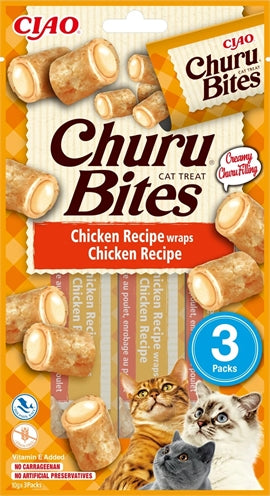 Inaba churu bites cat chicken recipe wraps