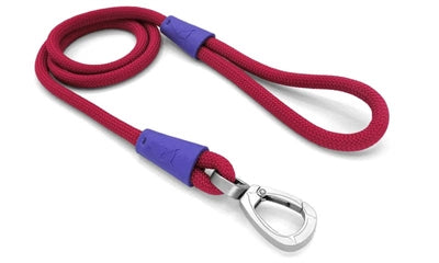 Morso hondenriem regular rope gerecycled red velvet rood