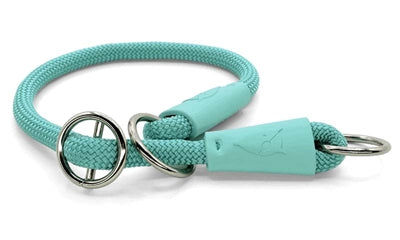 Morso half slip halsband hond regular rope gerecycled aquamarine blauw