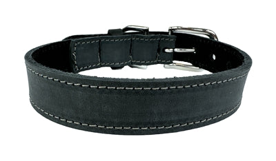 Sazzz halsband hond nomad vintage leer antraciet