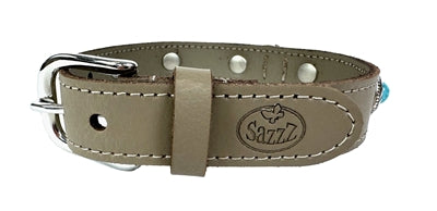 Sazzz halsband hond adventure stone classic leer taupe