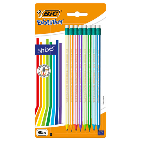 BIC Evolution Potloden met Gum, 8st.