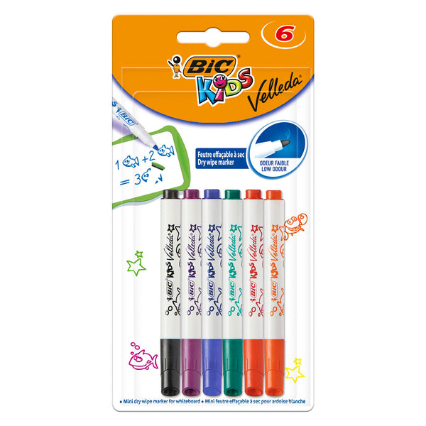 BIC Velleda Kids Whiteboard Markers, 6st.