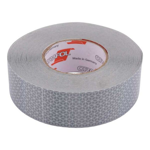 Reflecterende tape 50 mtr wit