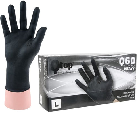 Q60 top allround heavy nitril handschoenen dispenser maat m per 100 stuks