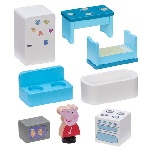 Houten Poppenhuis Peppa Pig met Accessoires