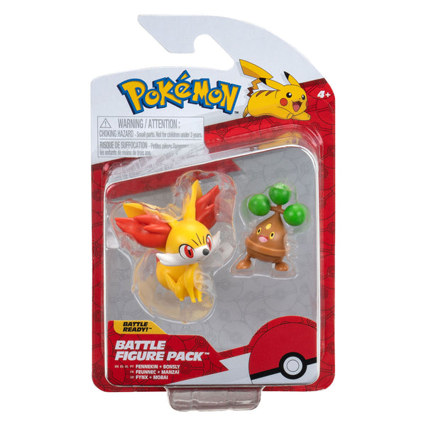 Pokémon Battle Figuren - Fennekin Bonsly, 2st.