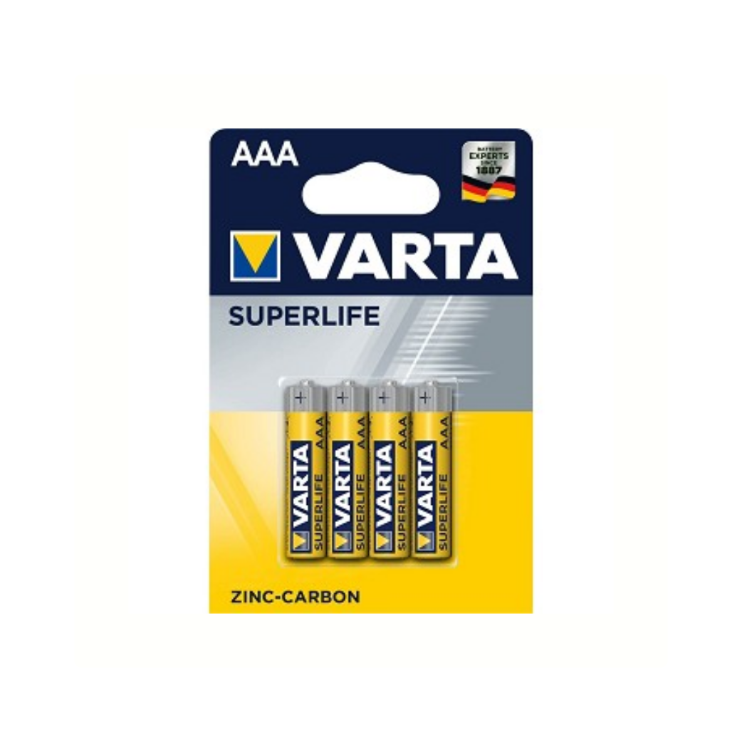 Varta AAA Superlife Zink-Carbon batterijen per 4