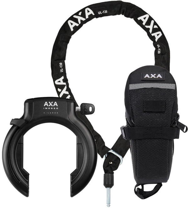 Set Ringslot Axa Imenso XL +insteekketting Axa ULC 130 + zadeltas - zwart