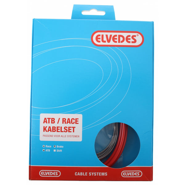 Kit câbles de frein Elvedes ATB race complet - rouge (en boîte)