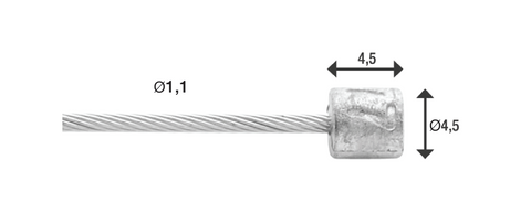 Elvedes Schakel binnenkabel 4000mm RVS Slick Ø1,1mm N-nippel (op kaart)