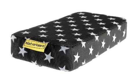 Coussin de porte-bagages Niet Verkeerd noir 32x15x5cm, Stars (cloche assortie, article 3432)