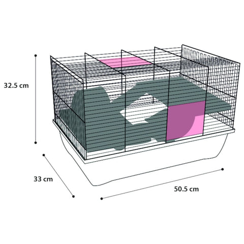 FLAMINGO FLAMINGO Hamsterkooi Jaro 2 50,5x33x32,5 cm zwart en blauw