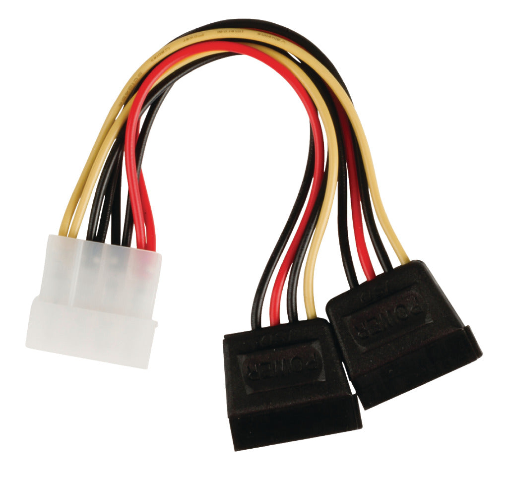 Valueline Valueline Vlcp73520v015 Interne Stroom Splitterkabel Molex Mannelijk 2x Sata 15-pins Vrouwelijk 0,15 M Veelkleurig