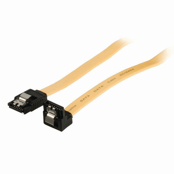 Nedis CCGP73255YE05 Datakabel Sata 6 Gb s Sata 7-pins Female Met Vergrendeling Sata 7-pins Female 90 deg; Gehoekt Met Vergrendeling 0,5 M Geel