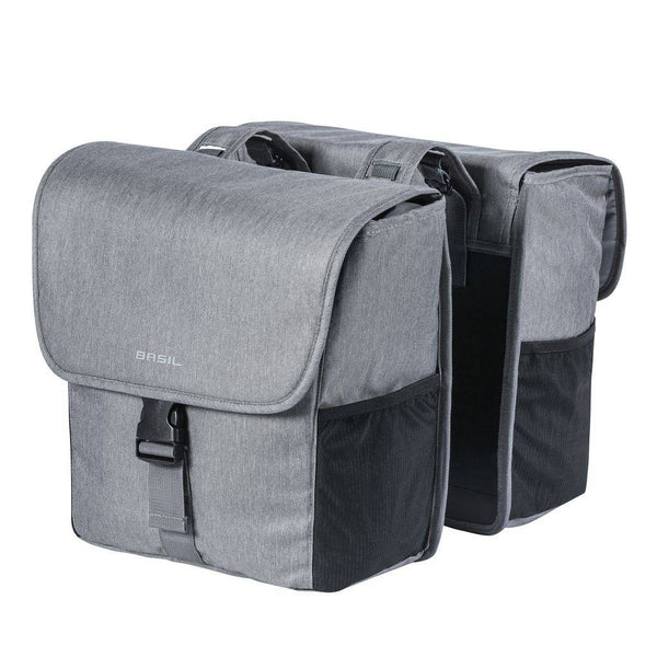 Basil dubbele tas Go-Double 32l grijs