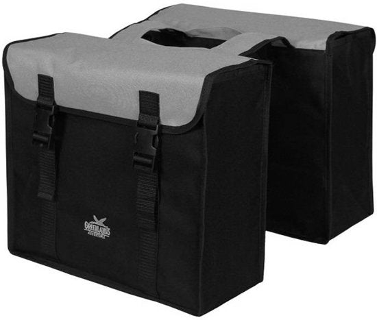 Dubbele fietstas Greenlands 34 liter 37 x 33 x 14 cm (2x) - zwart zilver