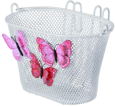 Kinderfietsmand Basil Jasmin Butterfly 28 x 20 x 19 cm - wit