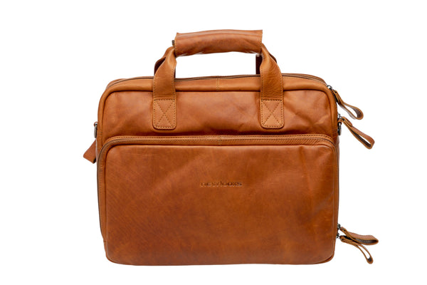 New Looxs Cali 17L laptop leer enkele tas afneembaar cognac