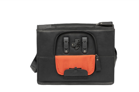 New Looxs Fellini 18L laptop leer enkele tas afneemb. zwart