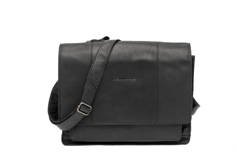 New Looxs Fellini 18L laptop leer enkele tas afneemb. zwart