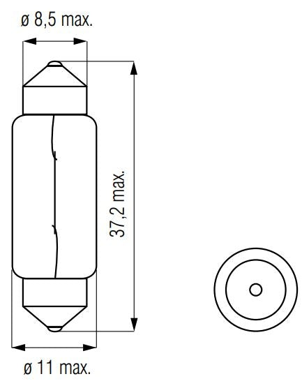 Lamp 12V-10W BUIS 11x38