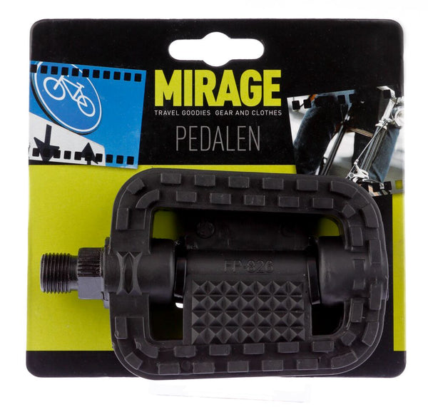 Mirage tour pedalen kunststof antislip zwart blister 1500960