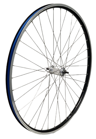 Kgz voorwiel 28 inch (622) velg zwart zilver vaste as