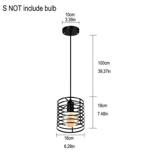 Homestyle Pro Homestyle MK014-B Industriële Hanglamp 16x19 cm Zwart Metaal