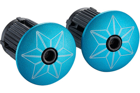 Supacaz - super sticky kush star fade stuurlint zwart neon blauw inclusief aluminium neon blauw stuurplug