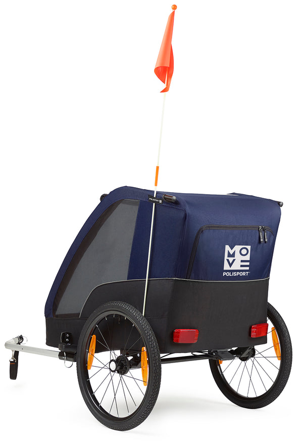 Kindertrailer zonder wandelkit Polisport - grijs blauw