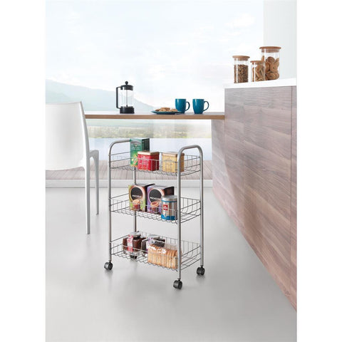 Tomado-Metaltex Tomado Metaltex Keuken Badkamer Opbergtrolley Lugano 41x23x63 cm Wieltjes