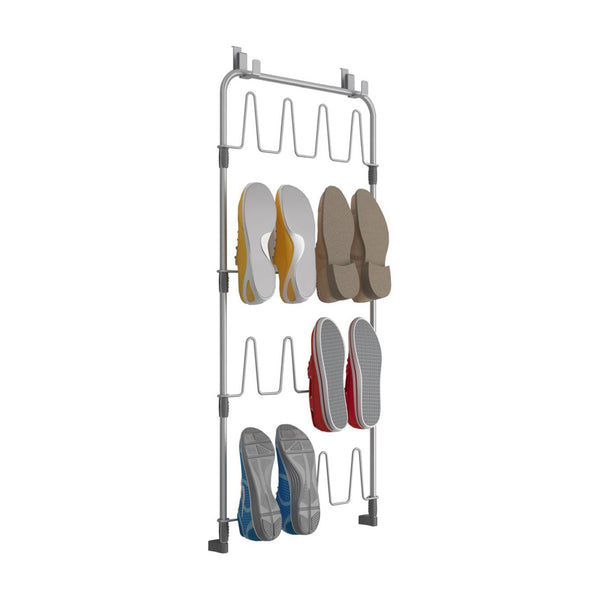 Tomado-Metaltex Tomado-Metaltex Over The Door Space Saver Shoes@Door Schoenenetage voor Deur Zilver