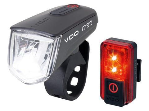 VDO verlichtingsset Eco light M90FL USB 90 Lux + RED PLUS RL