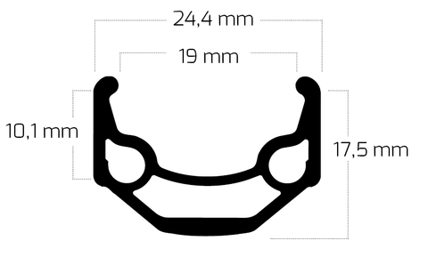 Velg Ryde ZAC 19 28 622 x 19C aluminium 32 gaats 14G - zwart