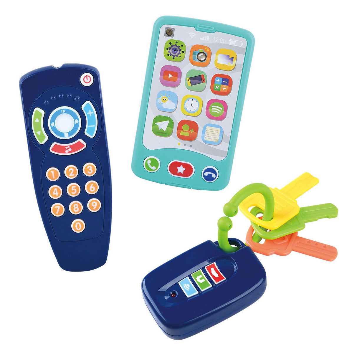 Play Baby Speeltjes Sleutel, Afstandsbediening en Telefoon, 3dlg.