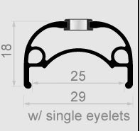 Velg Rodi Ryot 27.5 584 x 25C aluminium 32 gaats disc - zwart